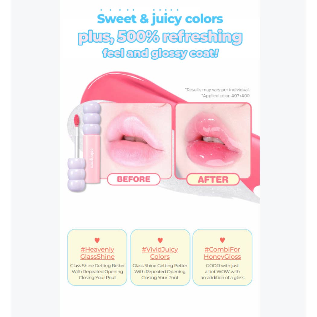 Image of COLORGRAM Fruity Glass Tint Lip Gloss